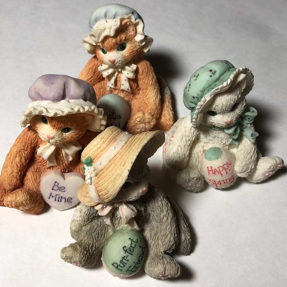 Priscilla Hillman calico Easter/Spring figurines
